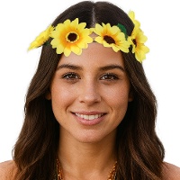 Haarband mit gelben Margeriten und Schleife
