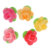 Bunte Kamelienblumen-Oblaten 4 cm - FunCakes - 5 Stück