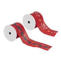 Weihnachtliches rotes Dekoband, 2,70 m - 1 Stück