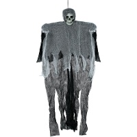 Hängebare Skelettfigur mit Kutte, 90 cm