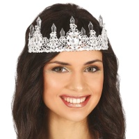 Versilbertes Diadem mit Kristallen