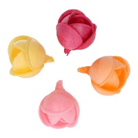 Bunte Pfingstrosenblüten-Oblaten, 3 cm - FunCakes - 7 Stück