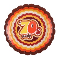 Retro 70er Jahre Teller, 23 cm - 10 Stück