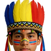 Bunter Indianer-Federkopfschmuck