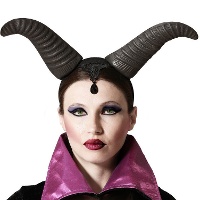 Diadem mit Hörnern der bösen Königin in Schwarz