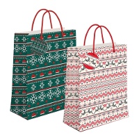 Geschenktüte 32 x 26 x 10 cm in Weihnachtsweiß - 1 Stück