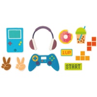 2D-Zuckerdekorationen für Cupcakes - Videospiele, 11 Stück