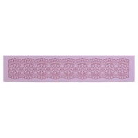 Rechteckige Silikonform mit floralem Rand 39,5 x 8 cm - Artis decor