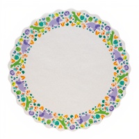 Dinosaurier-Papierdeckchen, Ø 30 cm - 10 Stück