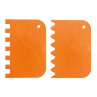Dekorativer gewellter und gezackter Spachtel 12 x 8,5 cm - Decora - 2 Stück