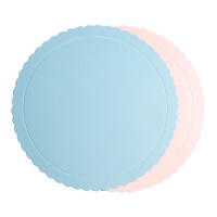 Tortenständer 30 x 30 x 0,3 cm blau und fuchsia - 1 Stück