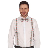 Weihnachtshosenträger mit Rentier und Flocken