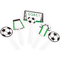 Fußballtor und Ball Cake Topper - 5 Stück