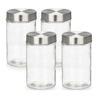 Glasbehälter 1 L mit Deckel - 4 Einheiten
