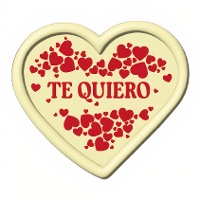 Herzförmige weiße Schokoladen?Aufleger mit Schriftzug - Dekora - 84 Stück