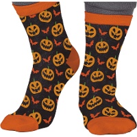 Kinder-Socken mit gruseligen Kürbissen - 1 Paar