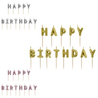 Metallicfarbene Happy Birthday Kerzen