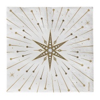 Servietten 16,5 x 16,5 cm mit weißem Stern - 30 Stück