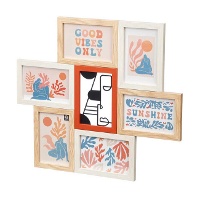 Mehrfach-Fotorahmen, mehrfarbig, mit Metallapplikation für 6 Fotos (10 x 15 cm)