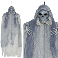 Gruseliger Skelettanhänger mit 60 cm Tunika