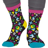 Schwarze Socken im 80er Jahre Stil für Erwachsene - 1 Paar