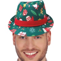 Grüner Weihnachtsgangsterhut