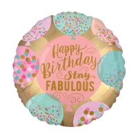 Happy Birthday Stay Fabulous 45 cm runder Ballon - Anagramm