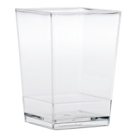 Klassische quadratische Form 175 ml transparente Kunststoffbecher - Dekora - 100 Stück