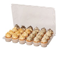 Kasten für 24 Cupcakes aus durchsichtigem Kunststoff - 3 Einheiten
