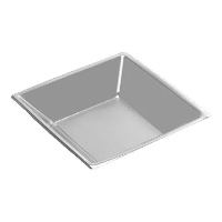 18 cm tiefe Kunststoffteller versilbert - 5 Stück.