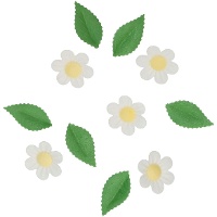 Blütenwaffeln mit Blättern - 11 Stück