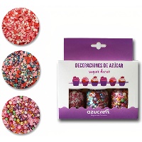 Kit de sprinkles San Valentín multicolor - Azucren - 3 unidades