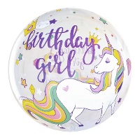 Transparenter Unicorn-Geburtstagsmädchen-Ballon