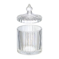 Bonboniere, transparent gestreift, 14 x 8,5 x 8,5 cm