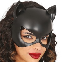 Schwarze Katzenfrau-Maske