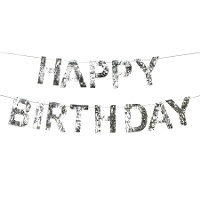 Girlande 'Happy Birthday' mit bunten Fransen, 2,20 m lang