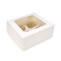 Weiße Box für 4 Cupcakes