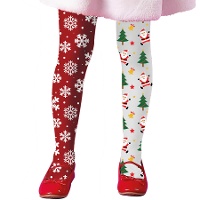 Kinderstrumpfhosen mit Weihnachtsbaum- und Schneeflockenmotiven