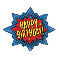 Happy Birthday Comic Star Luftballon 81 cm - Grabo