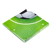 Fußball Servietten auf Rasen, 16,5 x 16,5 cm - 12 Stück