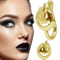 Nasenpiercing mit Kürbisdesign