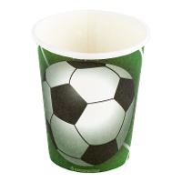 Fußballbecher - Ball auf Rasen - 8 Stück