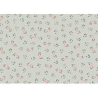Mintgrünes Buchbindertuch mit Blumen 32 x 45 cm - Artis Dekor