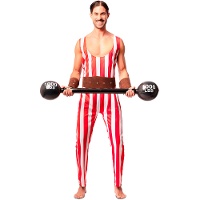 Kraftprotz-Kostüm in Rot und Weiß für Herren