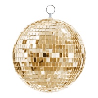 Discokugel im Champagnergold-Spiegeleffekt mit 20 cm Durchmesser
