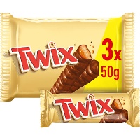 Twix mit Milchschokolade und Karamell, 50 g - 3 Stück