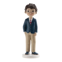 Figur für Erstkommunionstorte Junge mit roter Krawatte, 16 cm