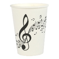 Musiknoten-Becher, 270 ml - 10 Stück
