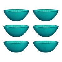 Schale aus Glas, 15 cm, türkis - 6 Stück
