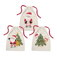 Geschenkbeutel 34 x 25 x 1 cm mit fröhlichem Weihnachtsmann - 1 Stück